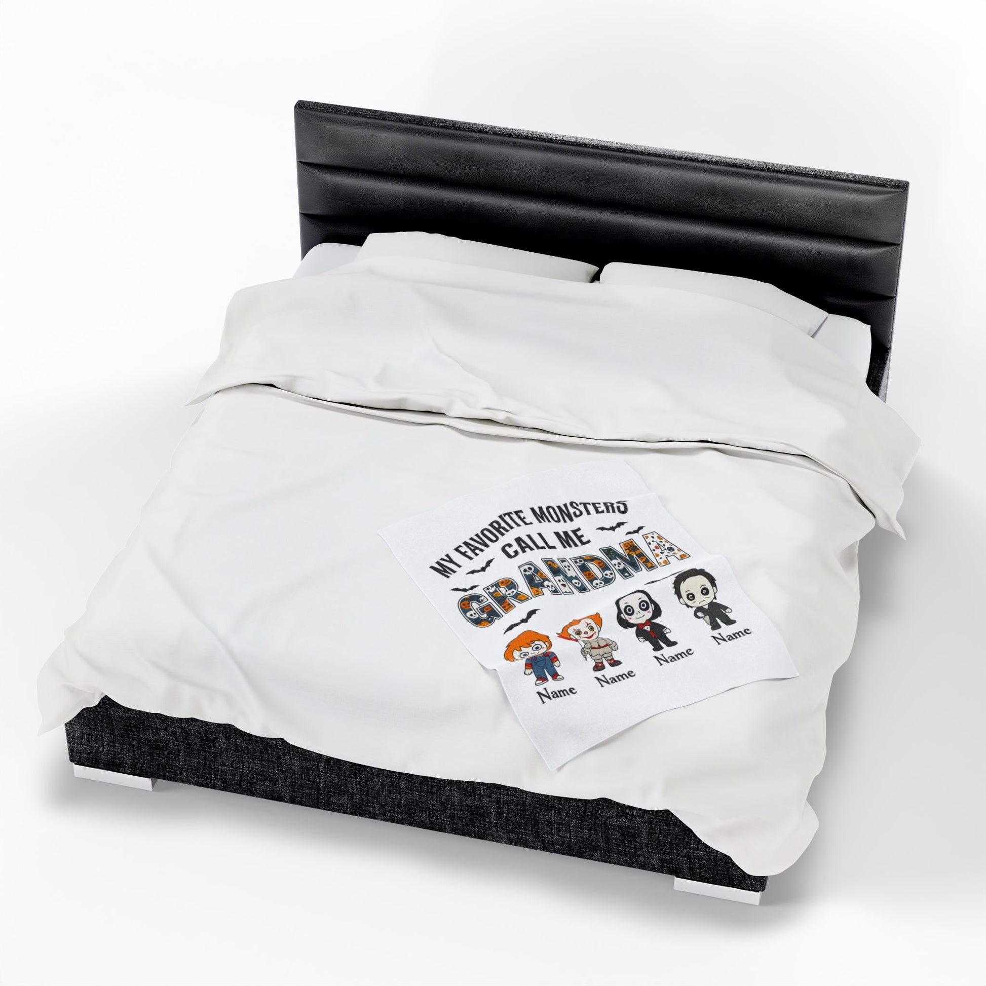 Grandma Halloween Blanket - Favorite Monsters Call Me Grandma Gift - PersonalizedFury