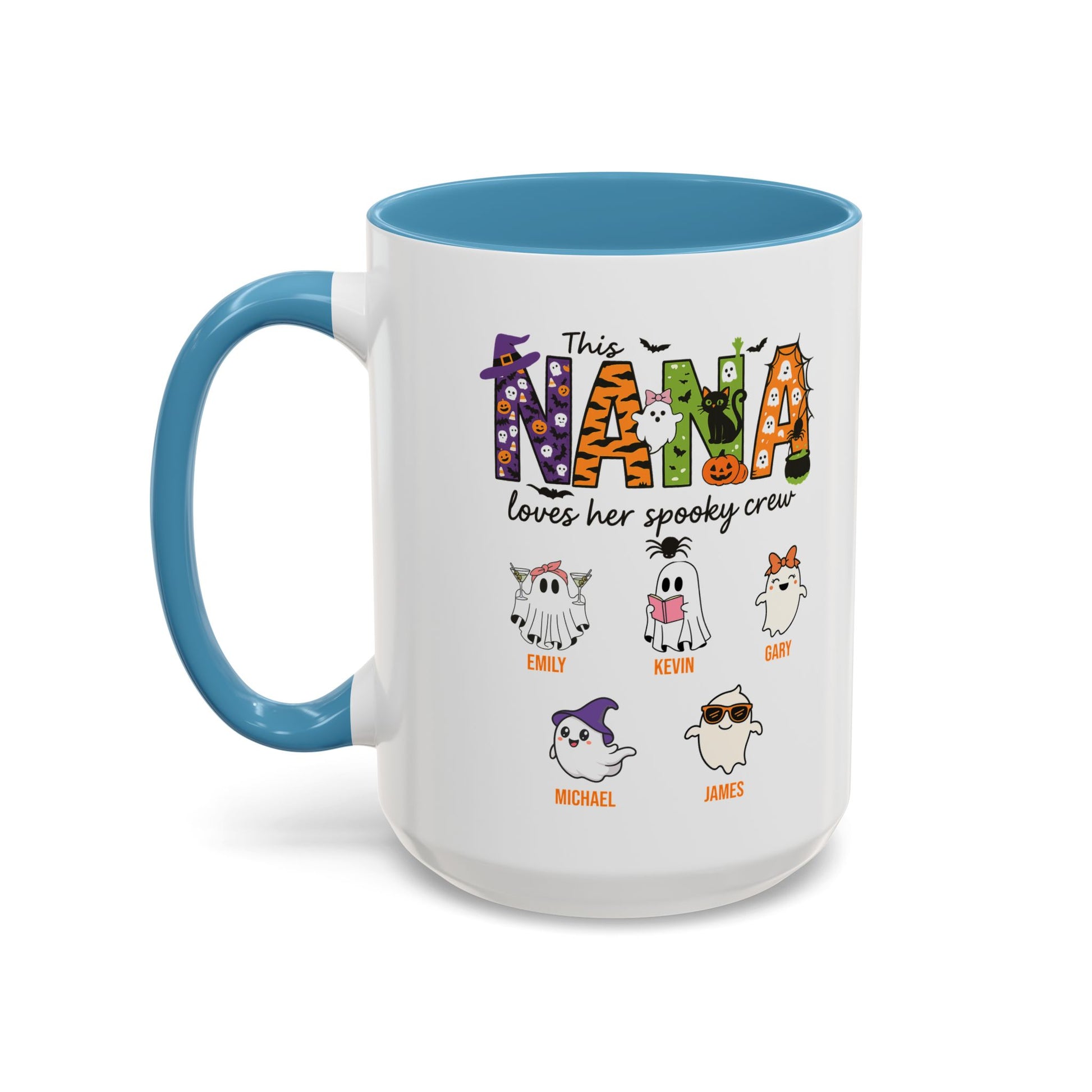 Nana Loves Her Spooky Crew Accent Mug – Personalized Halloween Gift - PersonalizedFury