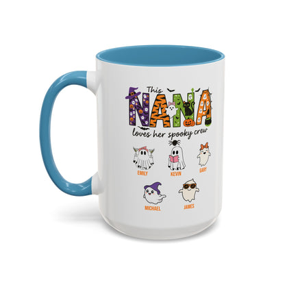 Nana Loves Her Spooky Crew Accent Mug – Personalized Halloween Gift - PersonalizedFury