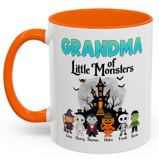 Personalized Grandma of Little Monsters Accent Coffee Mug - PersonalizedFury