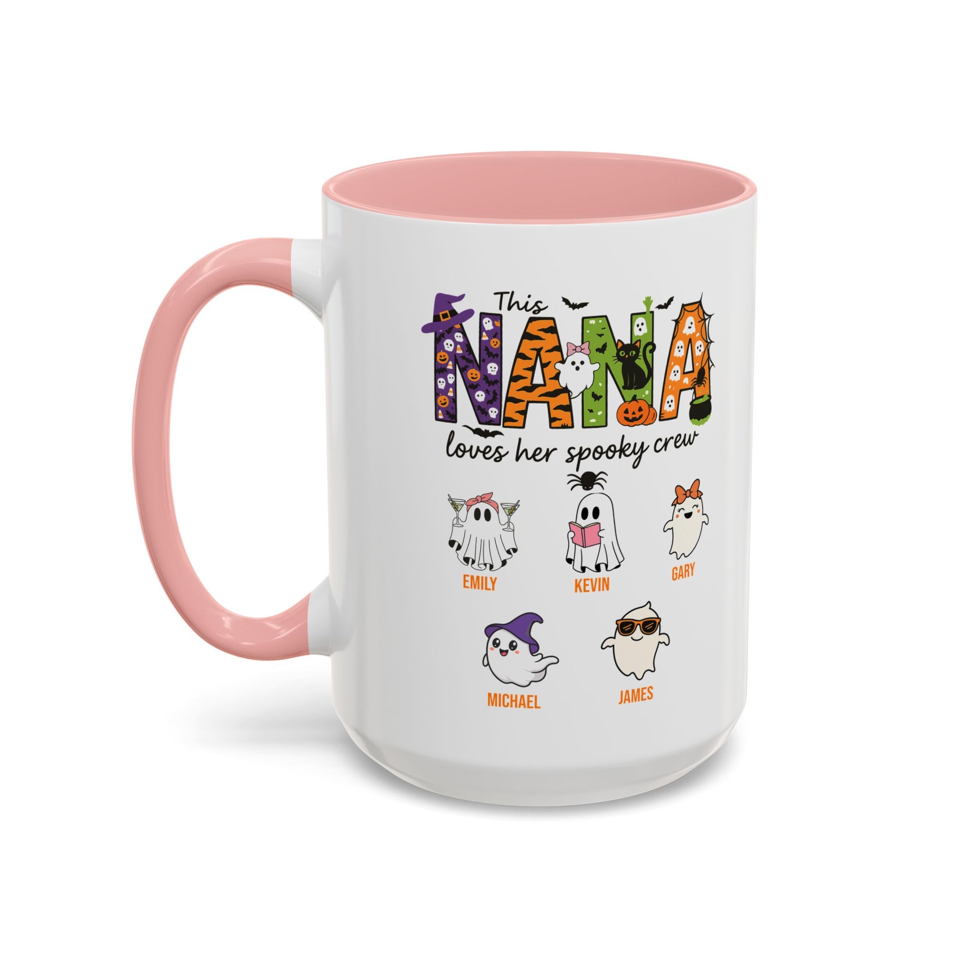 Nana Loves Her Spooky Crew Accent Mug – Personalized Halloween Gift - PersonalizedFury