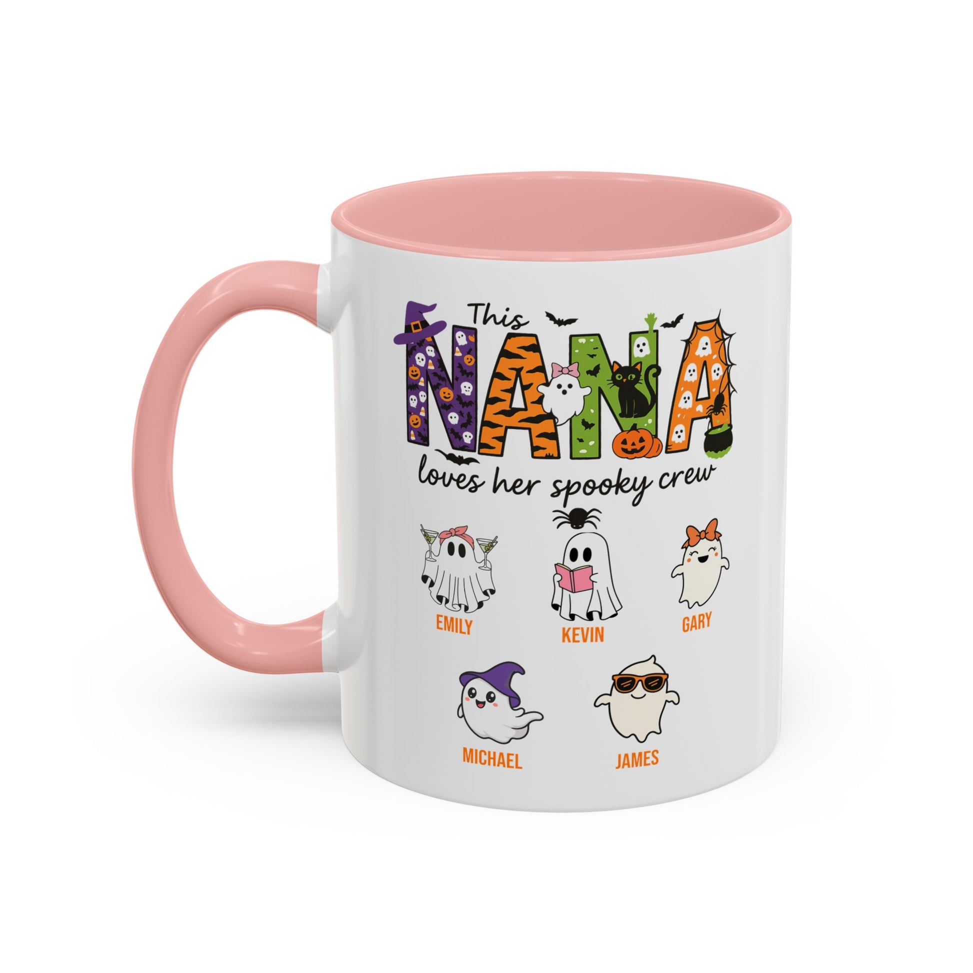 Nana Loves Her Spooky Crew Accent Mug – Personalized Halloween Gift - PersonalizedFury
