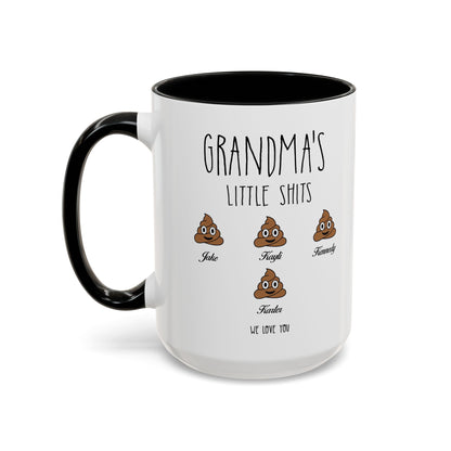 Personalized Grandma with Grandkids Names Accent Coffee Mug - PersonalizedFury