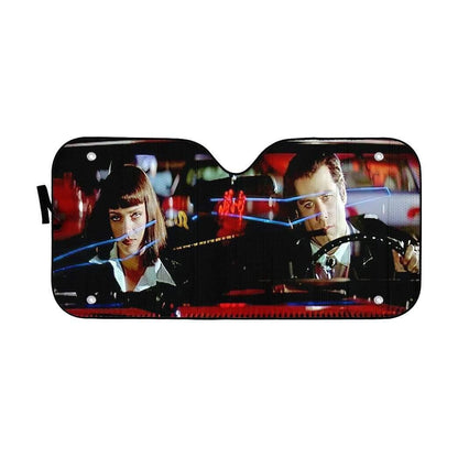 3D A Date With Vincent Vega Pulp Fiction Custom Auto Car SunShade - PersonalizedFury
