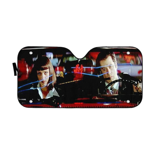 3D A Date With Vincent Vega Pulp Fiction Custom Auto Car SunShade - PersonalizedFury