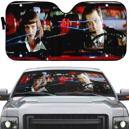 3D A Date With Vincent Vega Pulp Fiction Custom Auto Car SunShade - PersonalizedFury