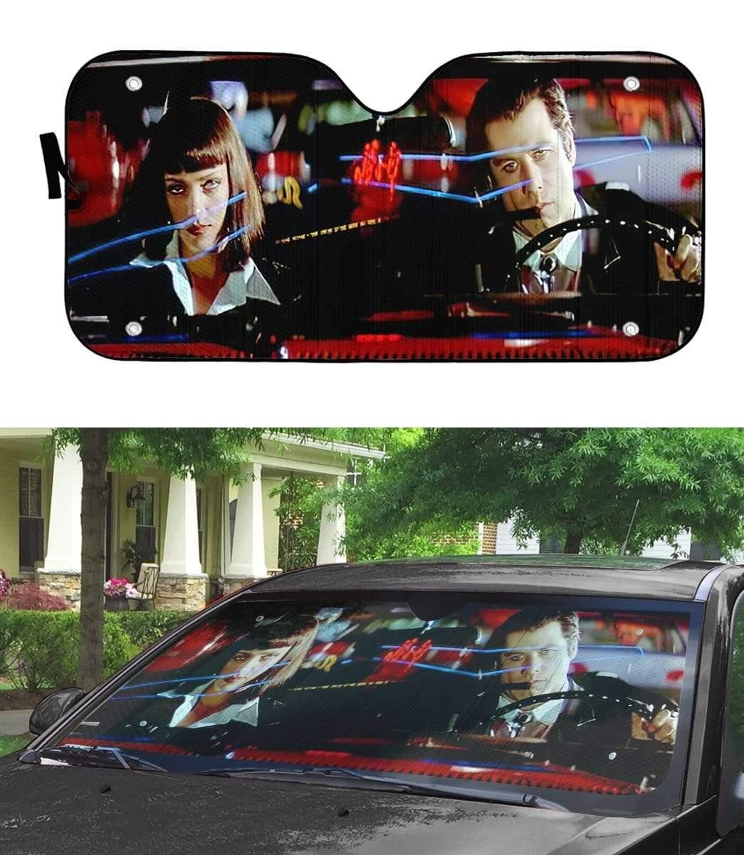 3D A Date With Vincent Vega Pulp Fiction Custom Auto Car SunShade - PersonalizedFury