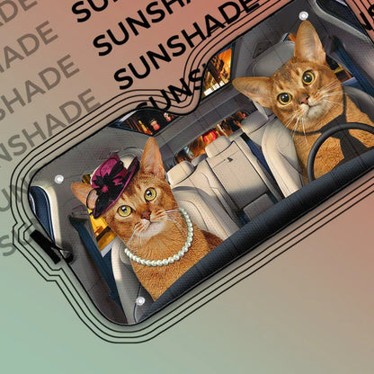 3D Abyssinian Cat Auto Car Sunshade - PersonalizedFury