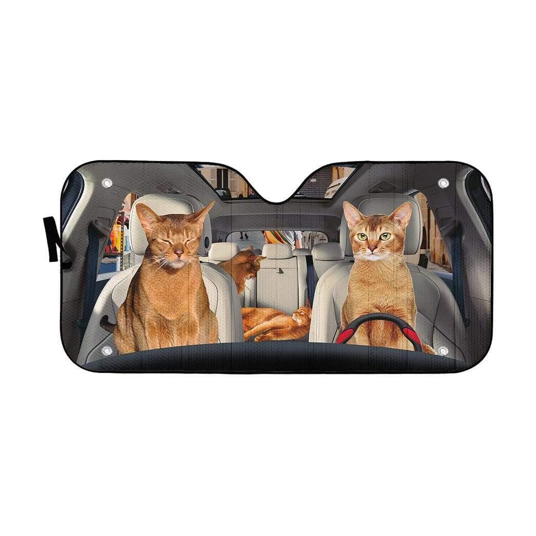 3D Abyssinian Cat Custom Car Auto Sunshade - PersonalizedFury