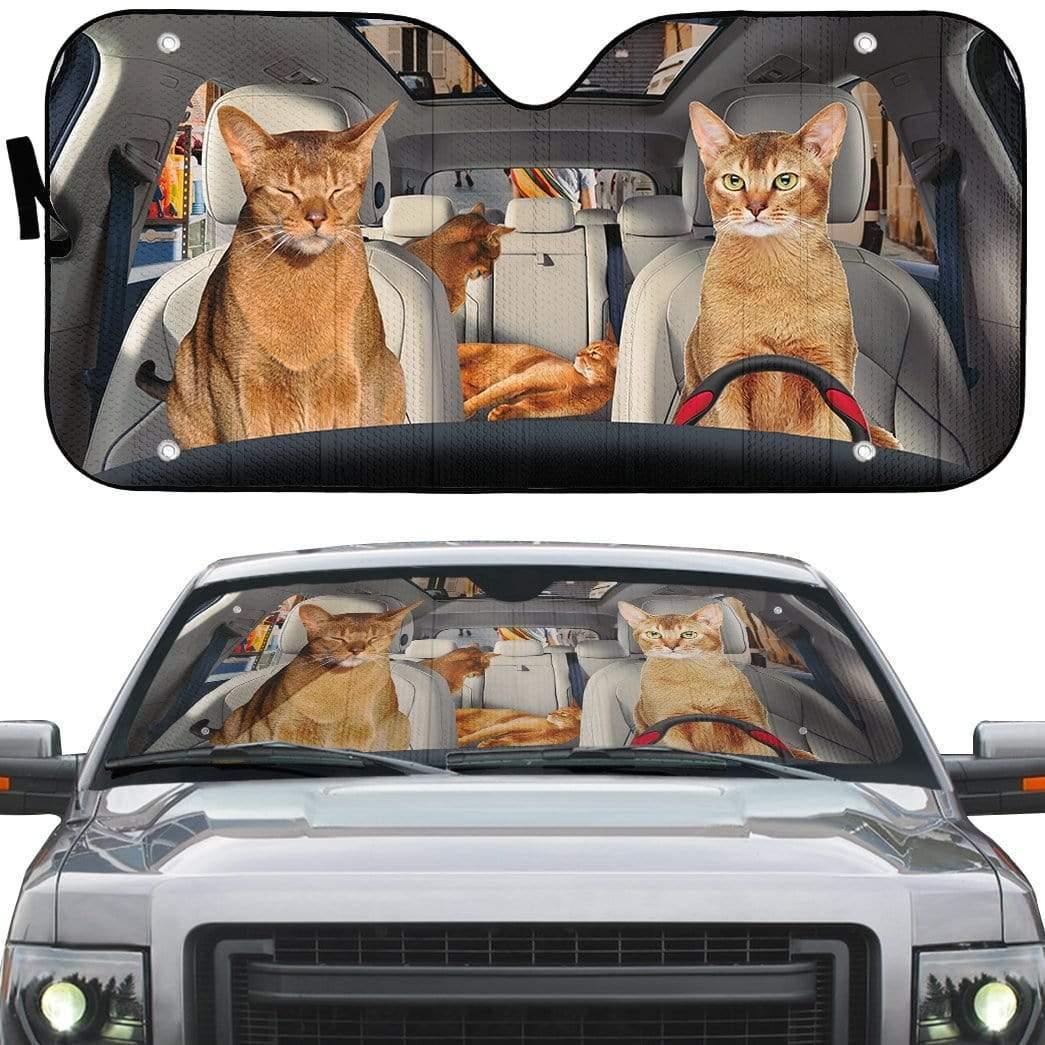 3D Abyssinian Cat Custom Car Auto Sunshade - PersonalizedFury