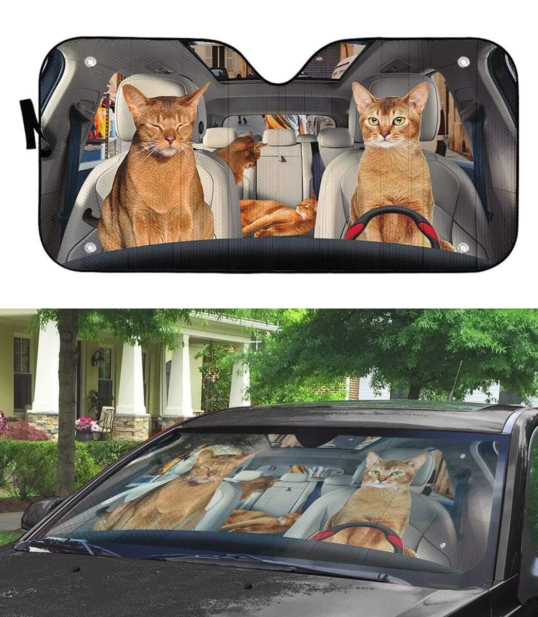 3D Abyssinian Cat Custom Car Auto Sunshade - PersonalizedFury