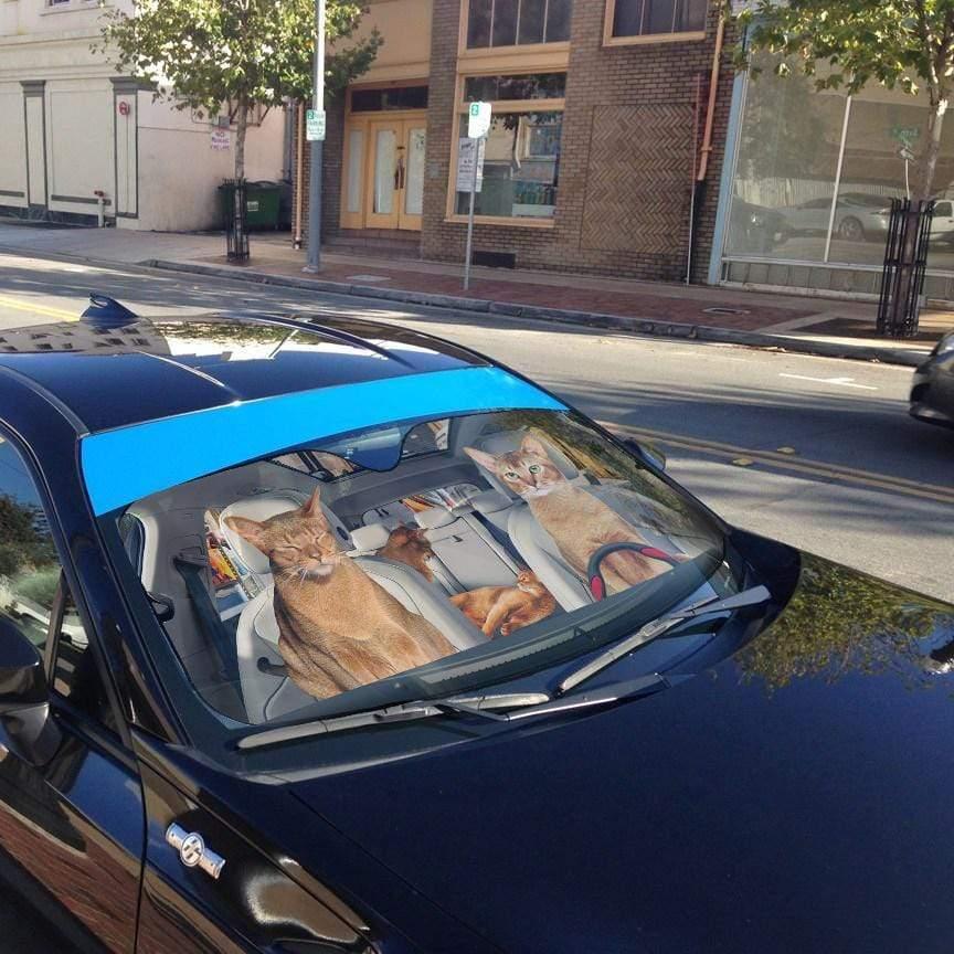 3D Abyssinian Cat Custom Car Auto Sunshade - PersonalizedFury