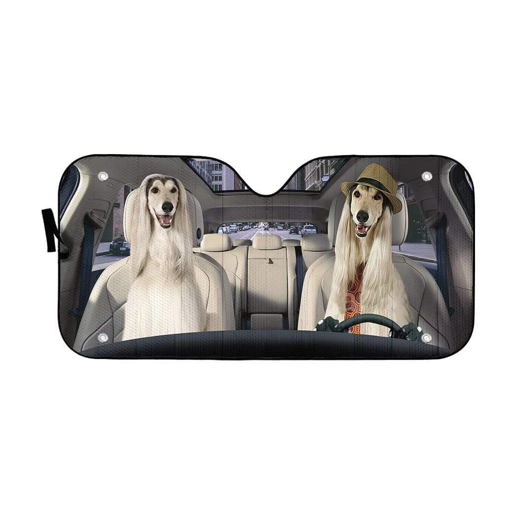 3D Afghan Hound Dog Custom Car Auto Sunshade - PersonalizedFury