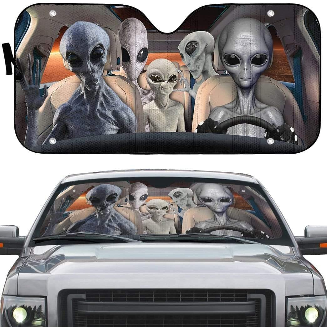 3D Alien Family Custom Car Auto Sunshade - PersonalizedFury