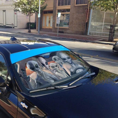 3D Alien Family Custom Car Auto Sunshade - PersonalizedFury
