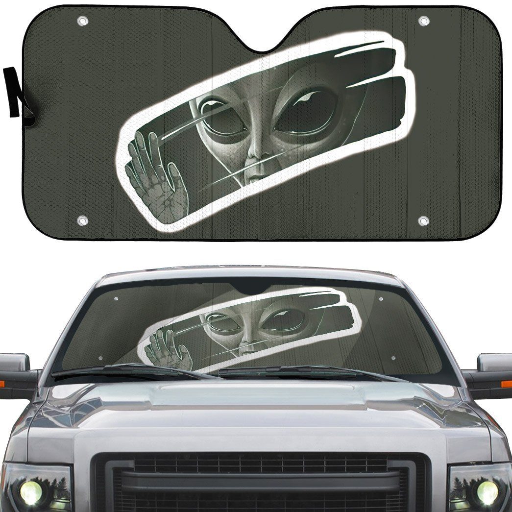 Gearhumans 3D Alien Take A Look To The Mirror Custom Sunshade