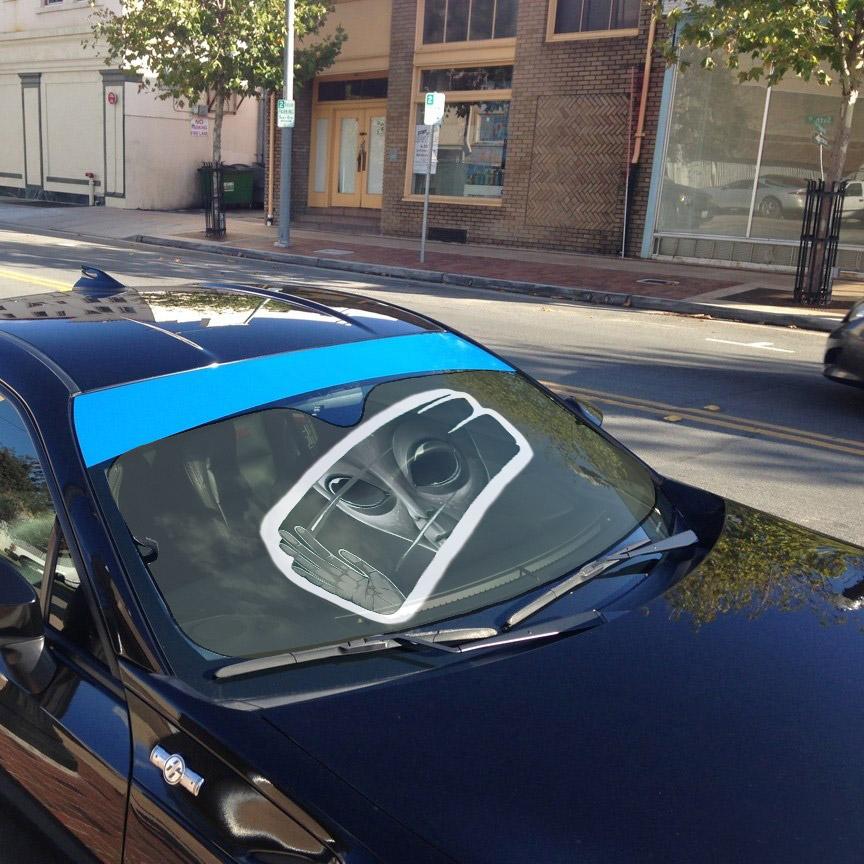 Gearhumans 3D Alien Take A Look To The Mirror Custom Sunshade