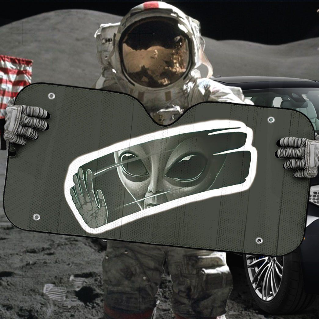 Gearhumans 3D Alien Take A Look To The Mirror Custom Sunshade
