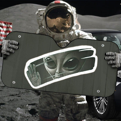 Gearhumans 3D Alien Take A Look To The Mirror Custom Sunshade