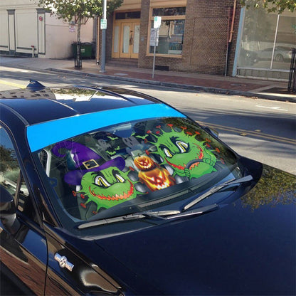 Gearhumans 3D Angry Virus Halloween Custom Car Auto Sunshade