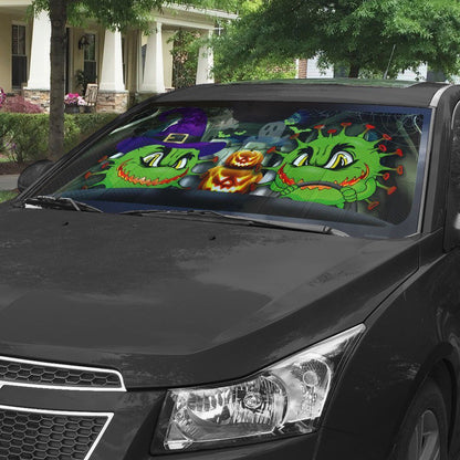 Gearhumans 3D Angry Virus Halloween Custom Car Auto Sunshade