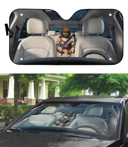 Gearhumans 3D Annabelle Custom Car Auto Sunshade