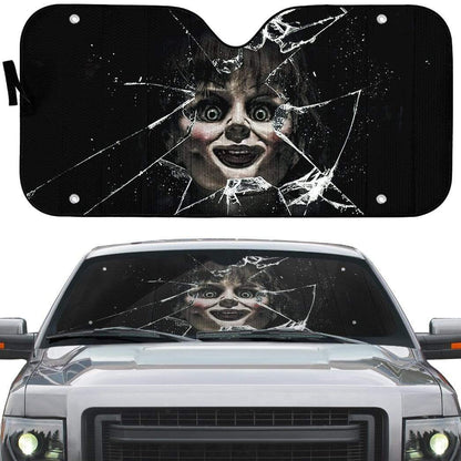 Gearhumans 3D Annabelle Horror Custom Car Auto Sunshade