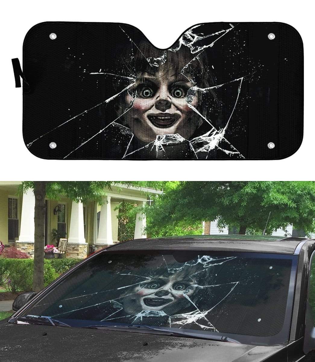Gearhumans 3D Annabelle Horror Custom Car Auto Sunshade