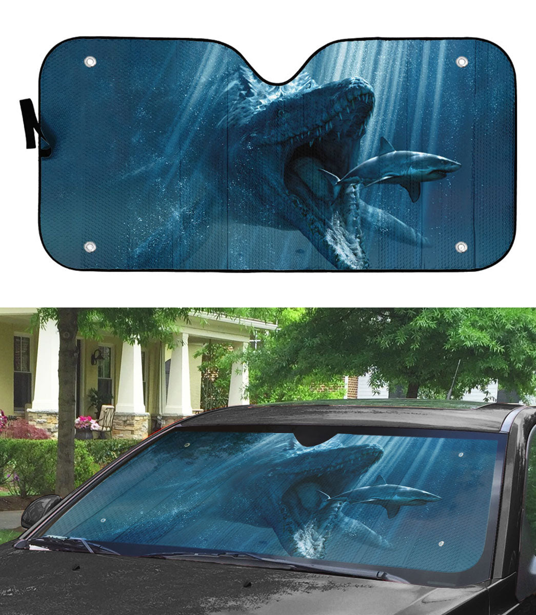 Gearhumans 3D Attack Of The Jurassic Shark Custom Sunshade