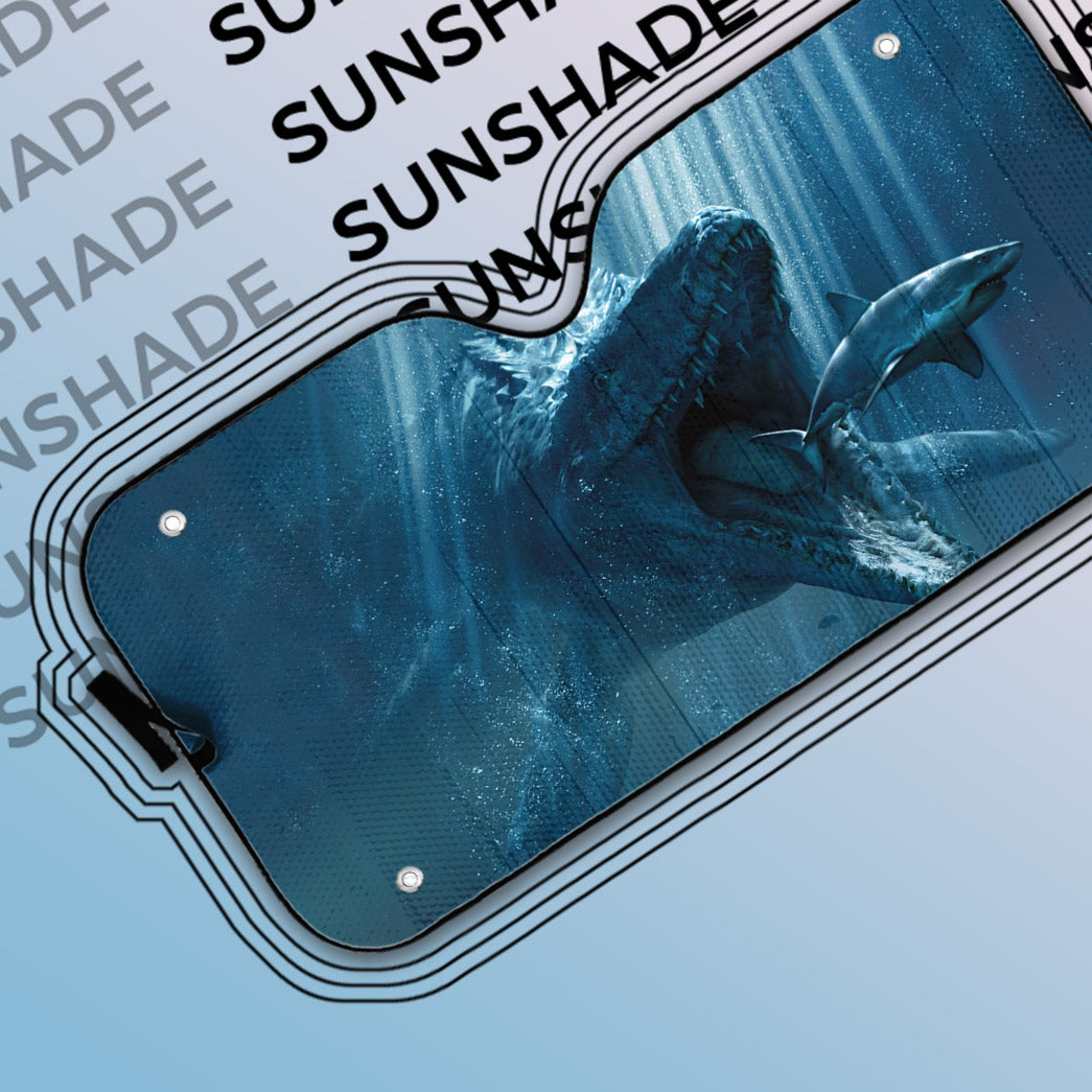 Gearhumans 3D Attack Of The Jurassic Shark Custom Sunshade