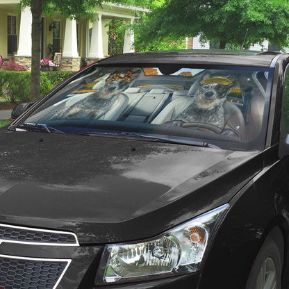 Gearhumans 3D Australian Cattle Couple Dog Auto Car Sunshade