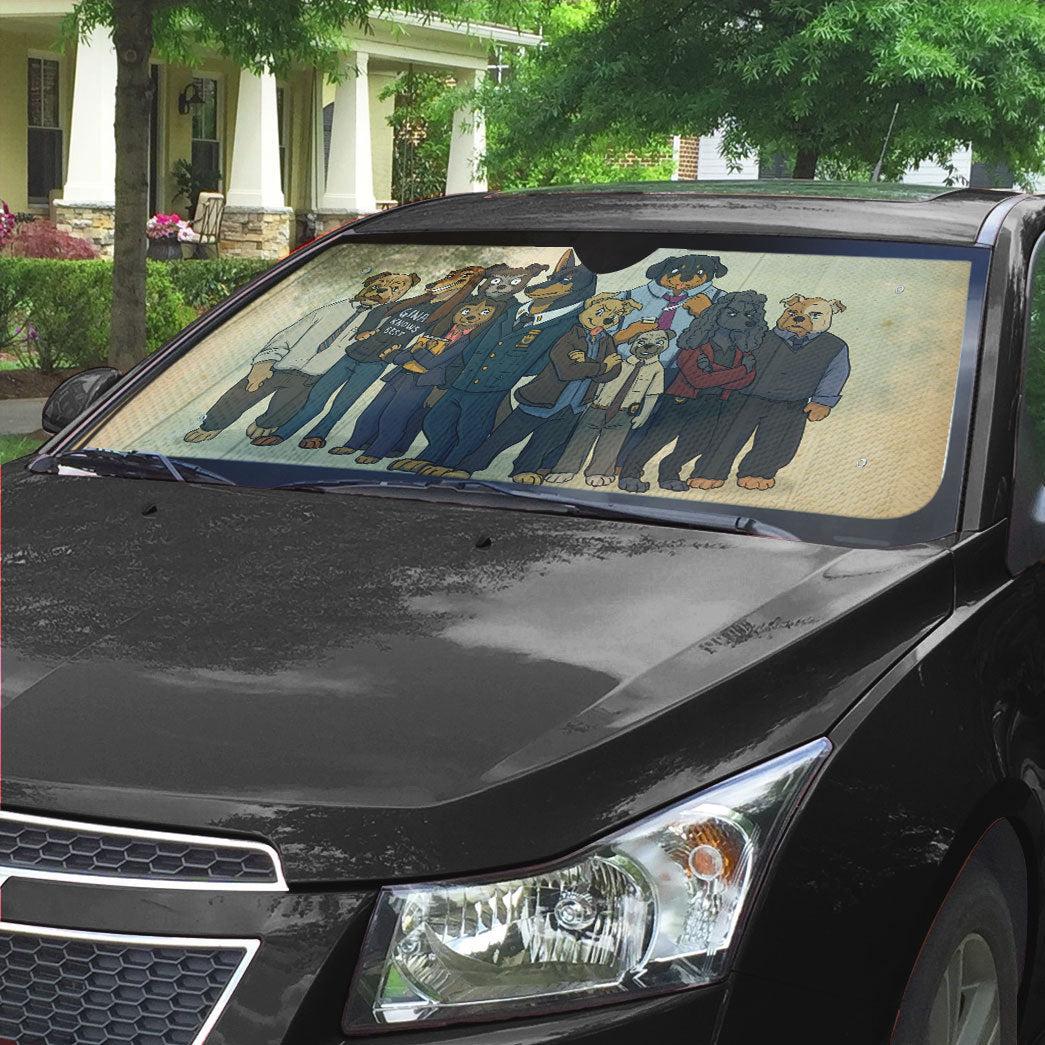 Gearhumans 3D B99 Dogs Auto Sunshade