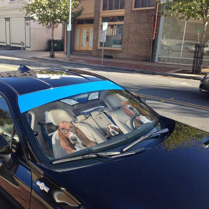 Gearhumans 3D Basset Hounds Custom Car Auto Sunshade