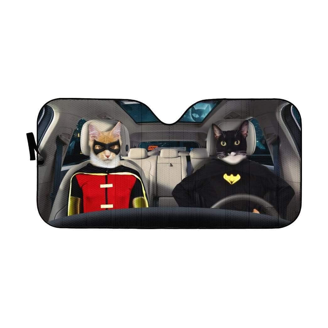 3D Batman and Robin Custom Car Auto Sunshade - PersonalizedFury