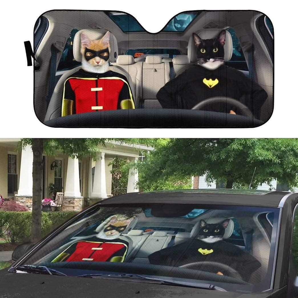 3D Batman and Robin Custom Car Auto Sunshade - PersonalizedFury