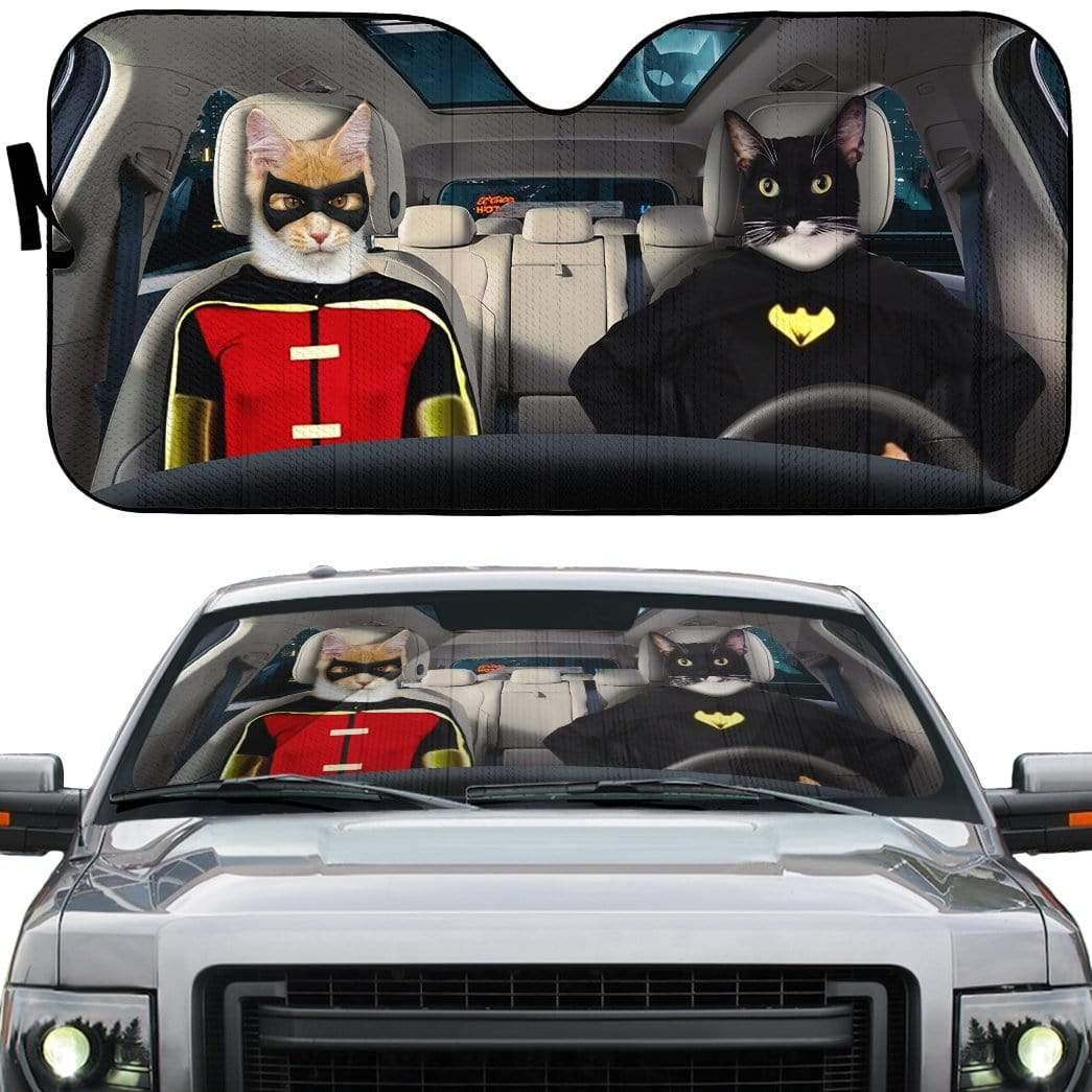 3D Batman and Robin Custom Car Auto Sunshade - PersonalizedFury