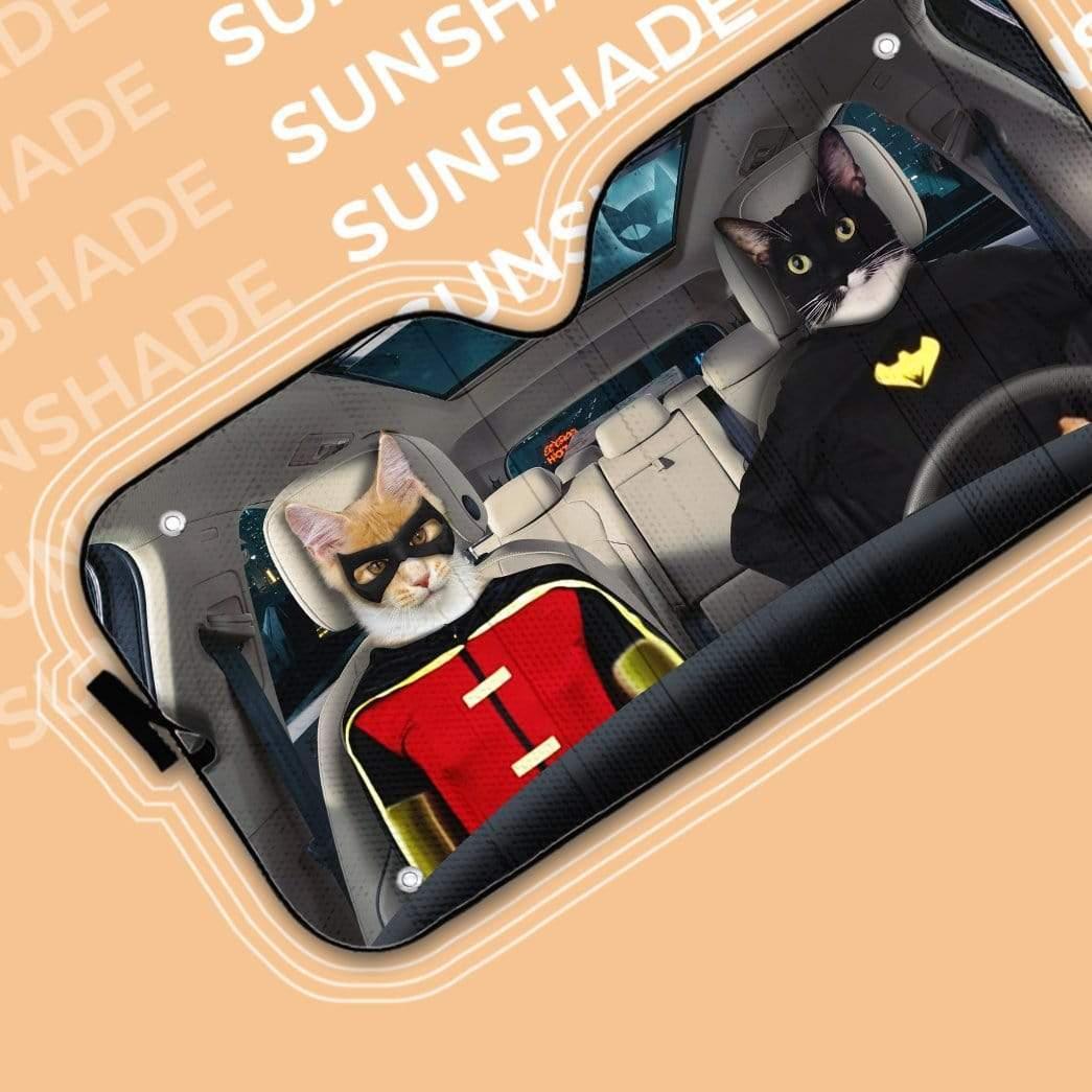 3D Batman and Robin Custom Car Auto Sunshade - PersonalizedFury
