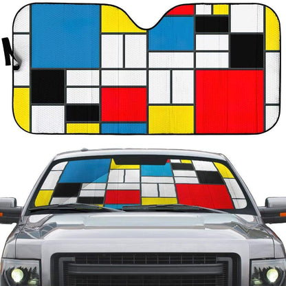 Gearhumans 3D Bauhaus Style Composition II Custom Car Auto Sunshade