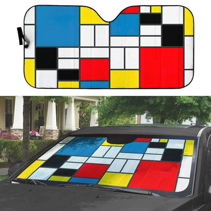 Gearhumans 3D Bauhaus Style Composition II Custom Car Auto Sunshade