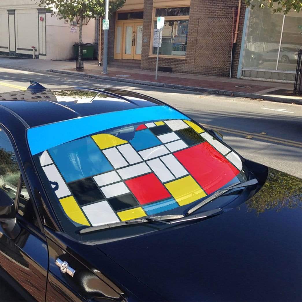 Gearhumans 3D Bauhaus Style Composition II Custom Car Auto Sunshade