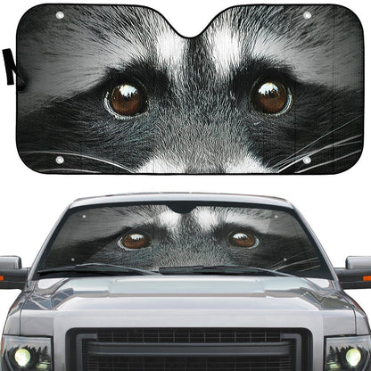 Gearhumans 3D Beautiful Eyes Of Raccoon Custom Sunshade
