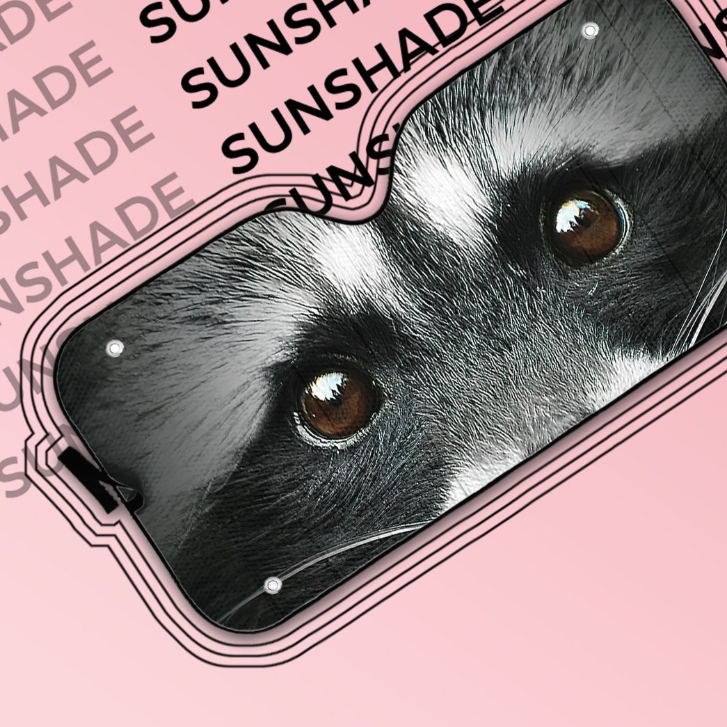 Gearhumans 3D Beautiful Eyes Of Raccoon Custom Sunshade
