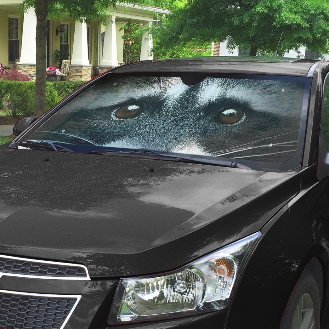 Gearhumans 3D Beautiful Eyes Of Raccoon Custom Sunshade