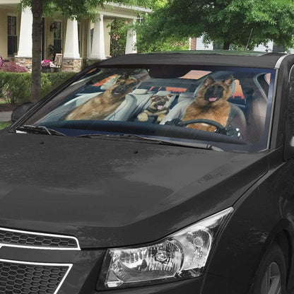 Gearhumans 3D Becgie Family Custom Car Auto Sunshade