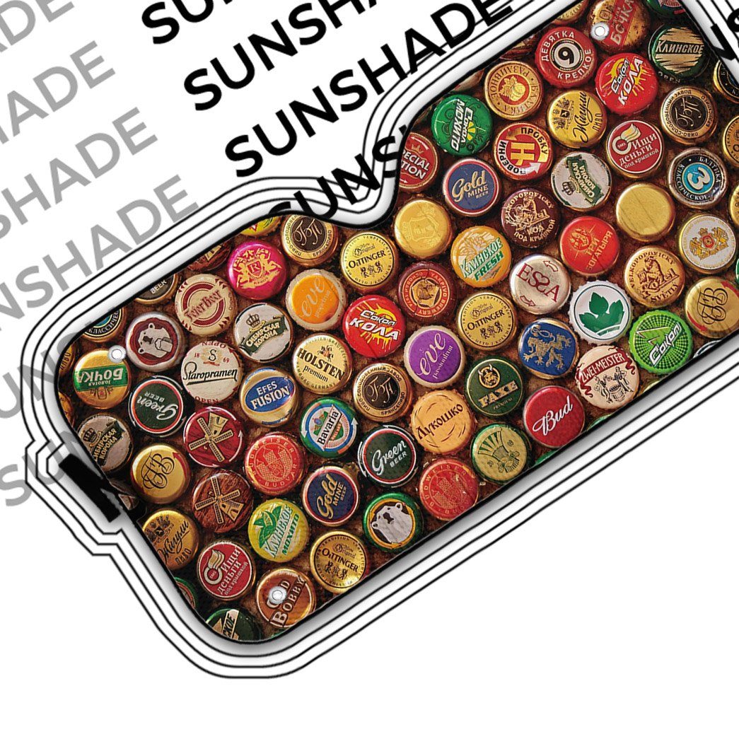 Gearhumans 3D Beer Bottle Caps Custom Car Auto Sunshade