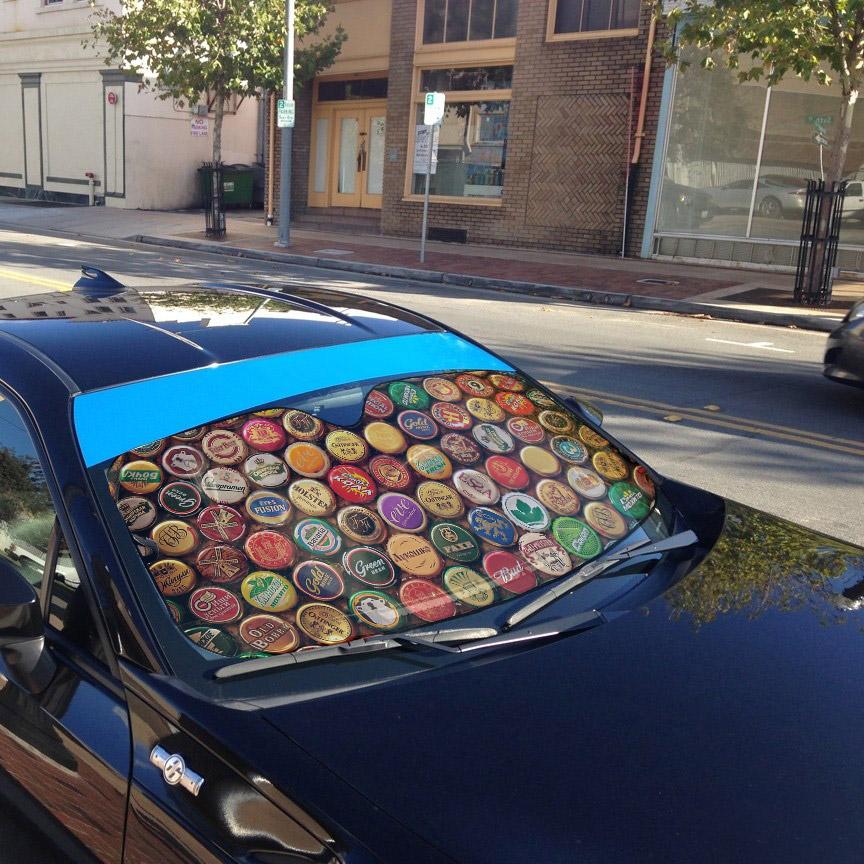 Gearhumans 3D Beer Bottle Caps Custom Car Auto Sunshade