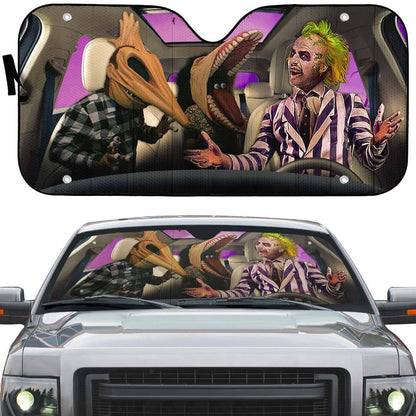 Gearhumans 3D Beetlejuice Custom Car Auto Sunshade