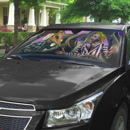 Gearhumans 3D Beetlejuice Custom Car Auto Sunshade