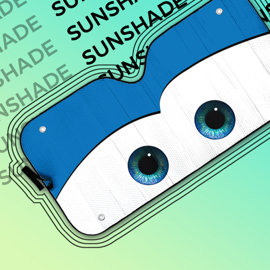 Gearhumans 3D Blue Auto Sun Shade