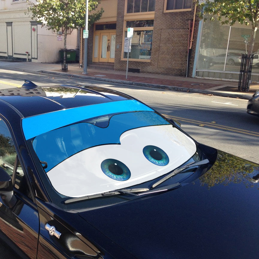 Gearhumans 3D Blue Auto Sun Shade